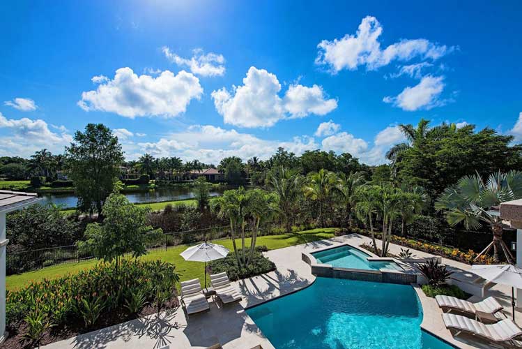 Rear view of an Estate lot in Estuary - Naples, Florida